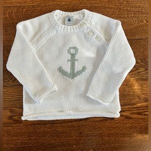 Petit Bateau cotton knit sweater with anchor size 24 months